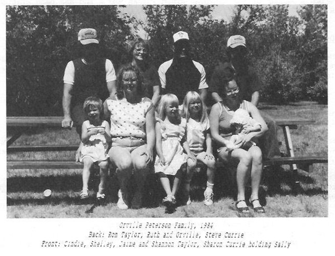 orville peterson family ron taylor ruth steve currie cindie shelley shannon sharon sally